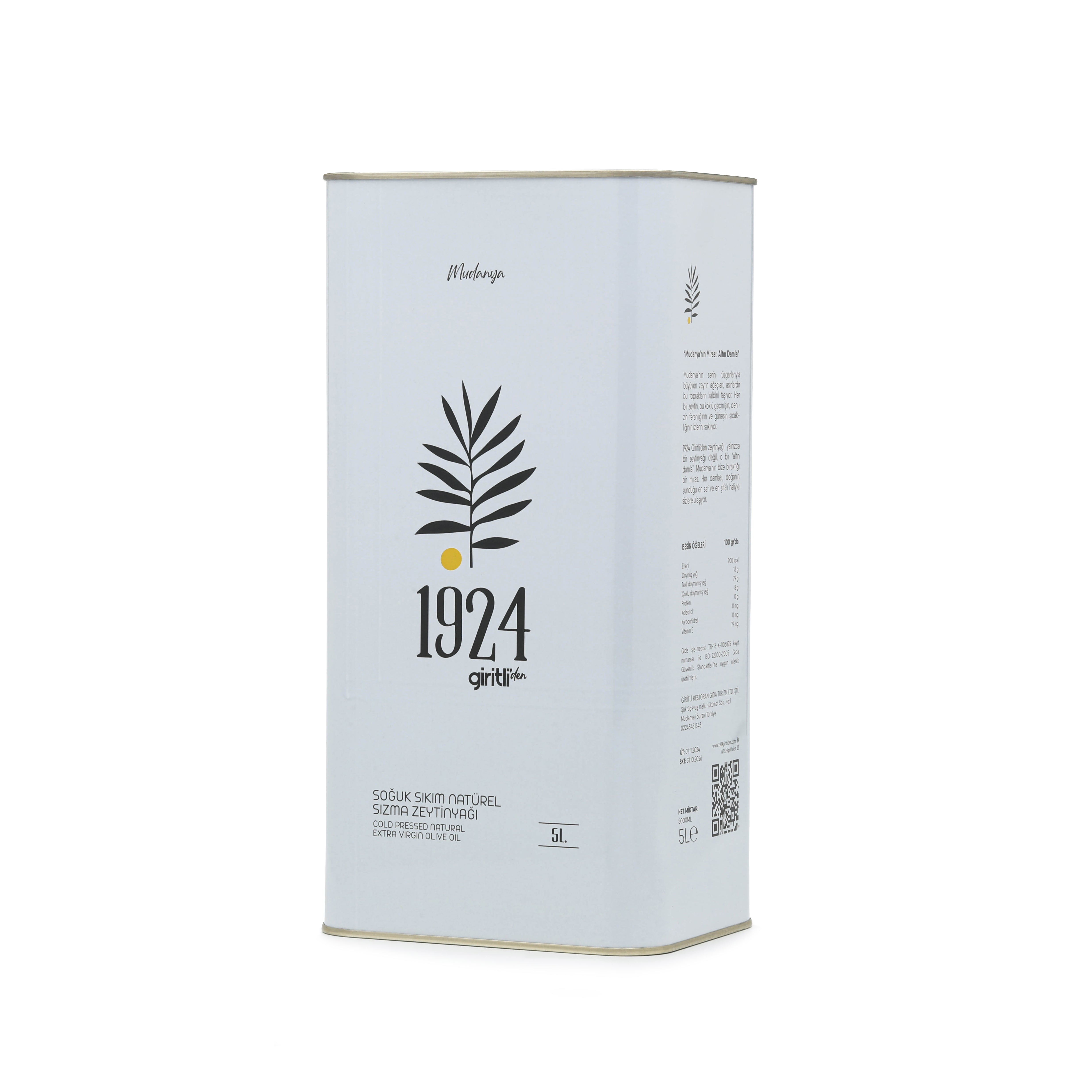 Olgun Hasat Premium Natürel Sızma Zeytinyağı – 5 LT (Teneke Ambalaj)