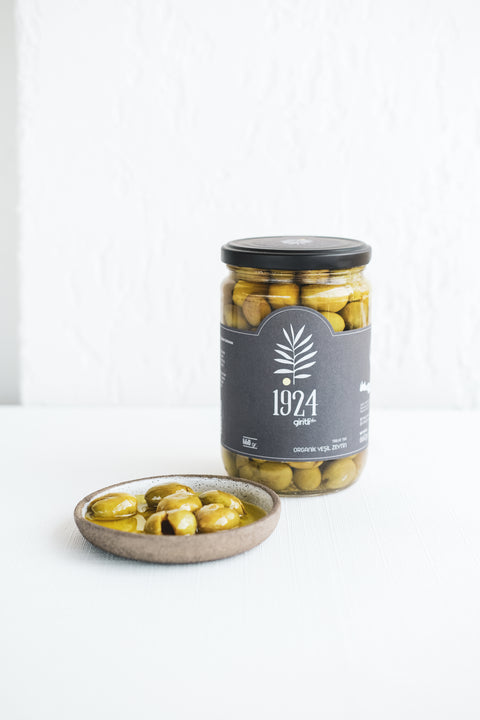 SET 8: Organik Yeşil Zeytin + Stoneware Tadım Tabağı
